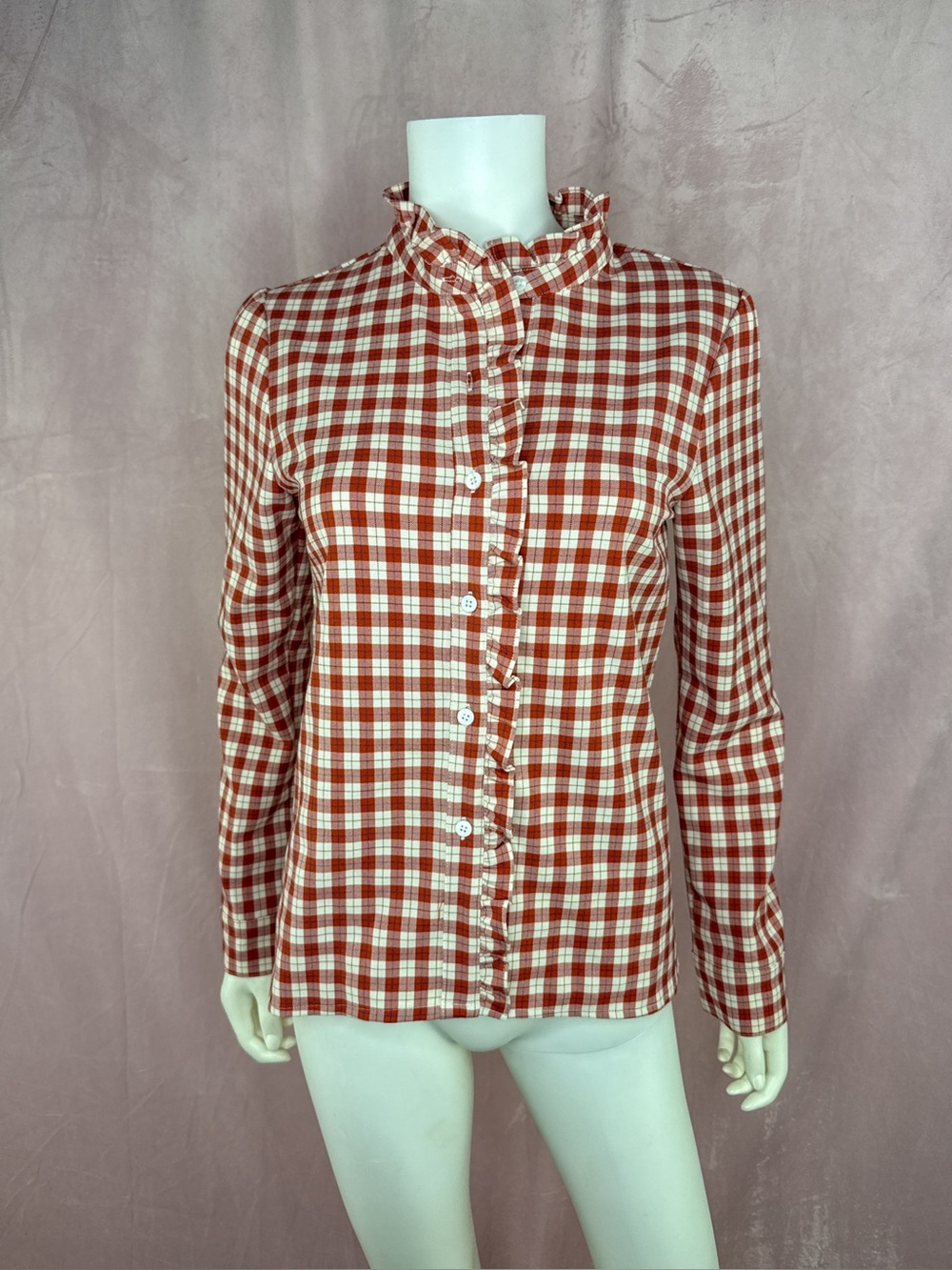 Kiel James Patrick Womens 100% Cotton Red Flannel Button Down Shirt Size XS